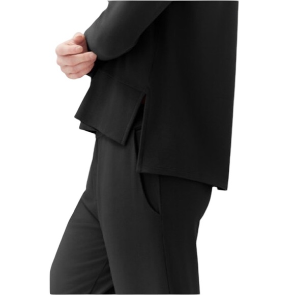 Cuyana French Terry V Neck Black Sweatshirt Size Small - Picture 5 of 11